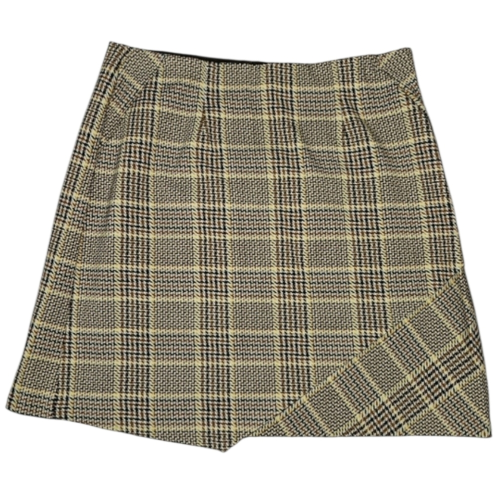 Cabi Skirt Plaid Houndstooth Womens Size Medium Neutral Minimalist Academia